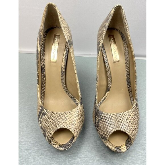 BCBGMaxazria Women's Dahlia 1 Pumps High Heel Snake Embossed Leather 8 B/38 - Picture 16 of 16